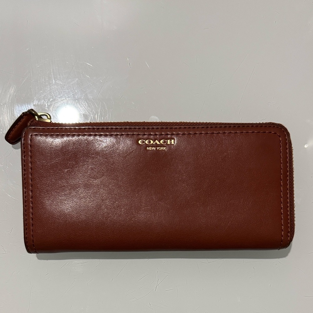 Coach Tan Napa Leather Slim Zip Wallet - Picture 12 of 13